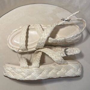 NWOT no box. Marc Fisher Genie Platform Sandals Shoes Women’s Size 9.5. Cream.